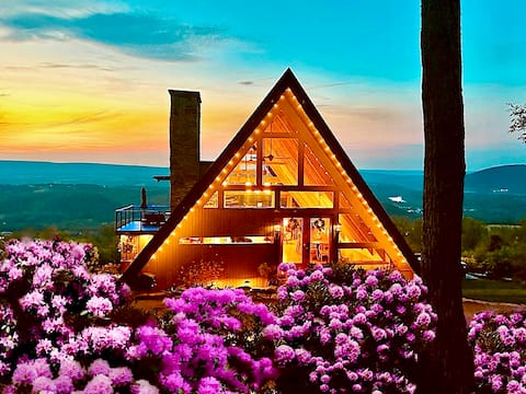 A-frame W/ Hot-tub, Mountain View & tennis court