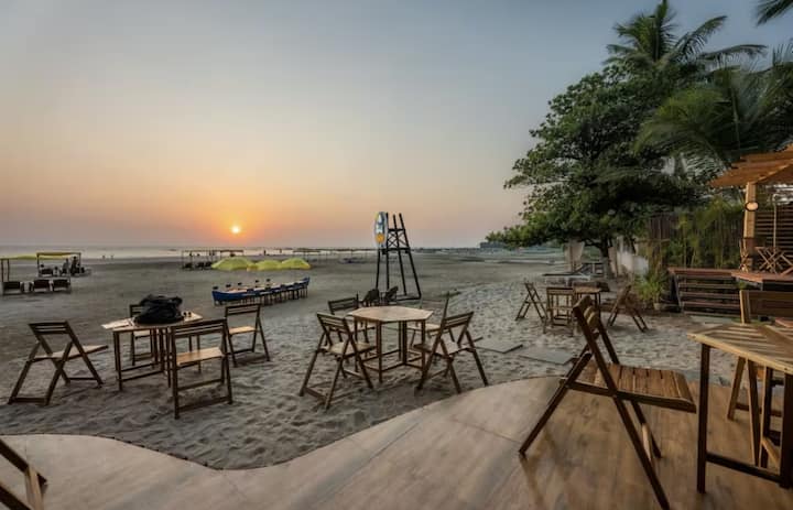 Nestled on Morjim Beachfront, our property offers breathtaking sea and beach views, direct beachfront access, and a welcoming in-house restaurant serving delicious meals by the shore.