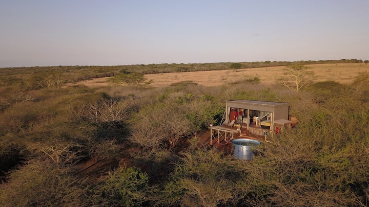Hut on poles in the bush #1 @ Mudhouse Zululand
