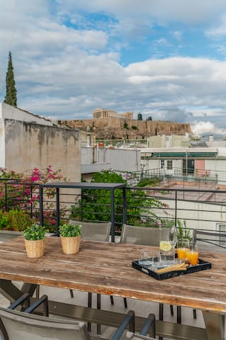 Luxurious 101m² Apt- Roof garden view to Acropolis