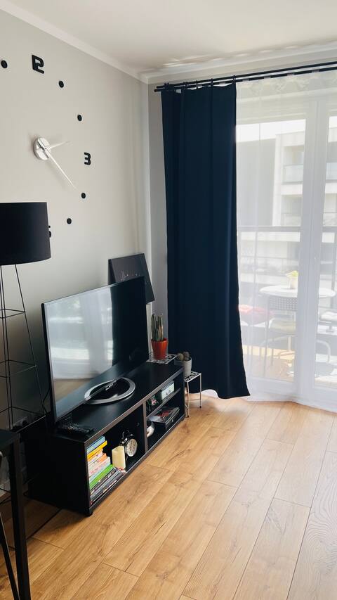 Successful Airbnb property: Cozy apartment with balcony and private parking. in Dębniki