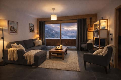 Sainte-Foy station at the foot of the slopes, superb view