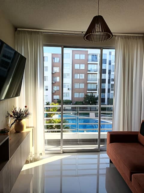 Successful Airbnb property: Modern apartment 2 bedrooms, 2 bathrooms, pool view in Piura