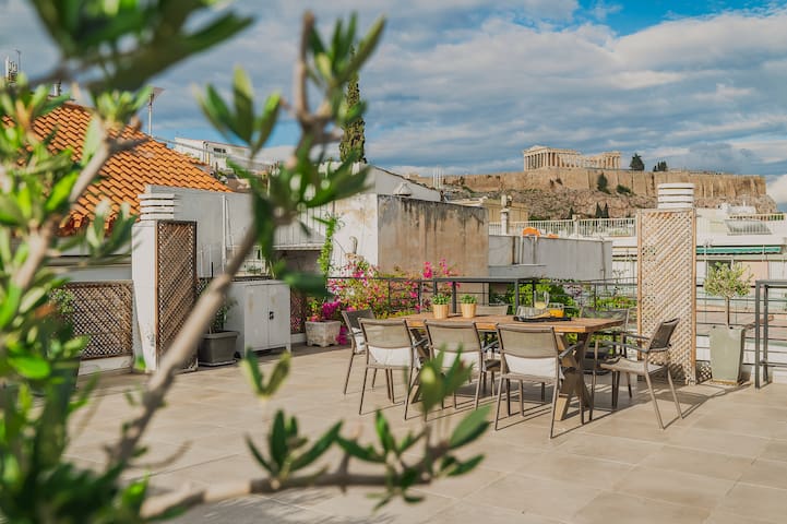 Stunning 102m² Apt- Roof garden view to Acropolis