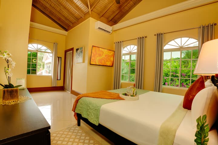 King size bed with private bath and balcony