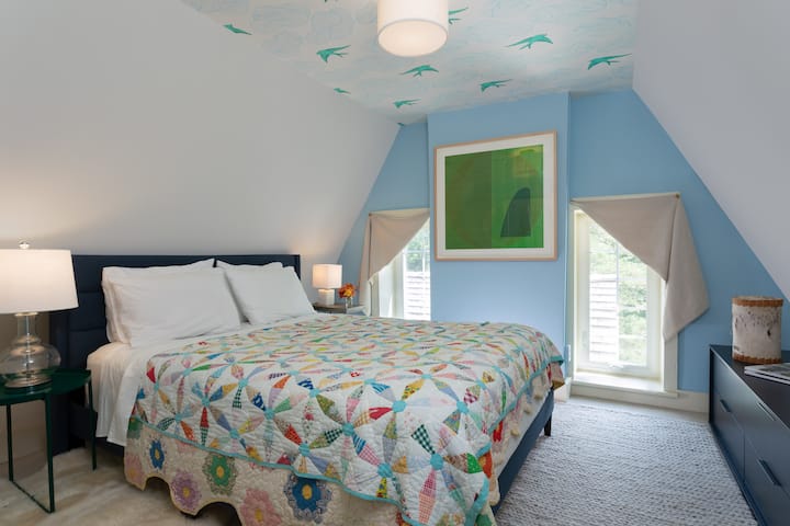 Queen bedroom on the third floor is like a fort for adults!