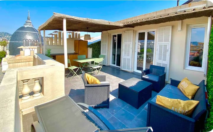 Heart of Nice. Rooftop terrace. Near the sea. Wifi