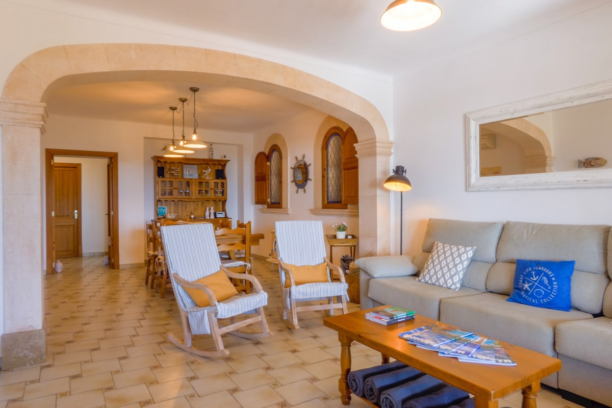 Popular Airbnb listing: Seafront with BBQ and near Es Trenc in Campos