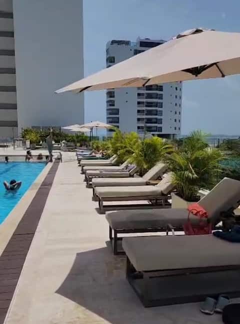 Cartagena Beach Resort, With Pool and Hot Tub