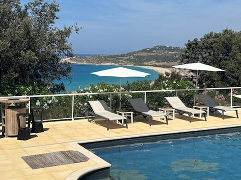 8 bedroom villa with panoramic sea view in Algajola