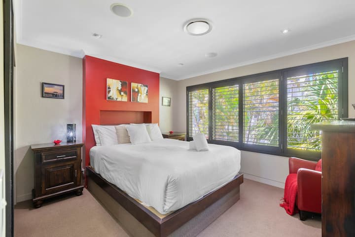 Peaceful master bedroom designed for a restful night's sleep