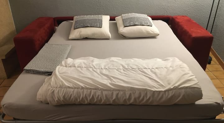 Canapé lit double RAPIDO 160 x 190 en cours de remplacement par lit 160 x 200