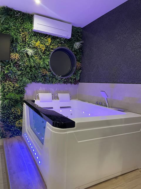 Apartment with a hot tub