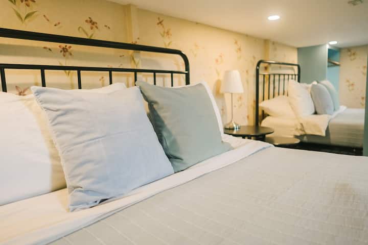 Sink into crisp linens and enjoy a restful night’s sleep.