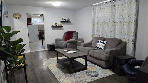 Top Airbnb: Cozy 2 bedroom lower level suite in Grande Prairie