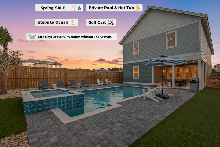The Retreat: 5-star | Heated Pool+spa | Golf Cart - Destin, FL