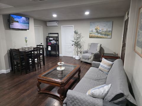 Two bedroom, two bathroom unit & laundry room.
