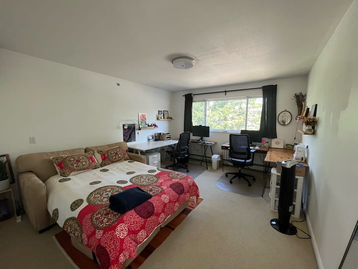 โซฟาเปลี่ยนเป็นเตียงคู่ที่สบาย