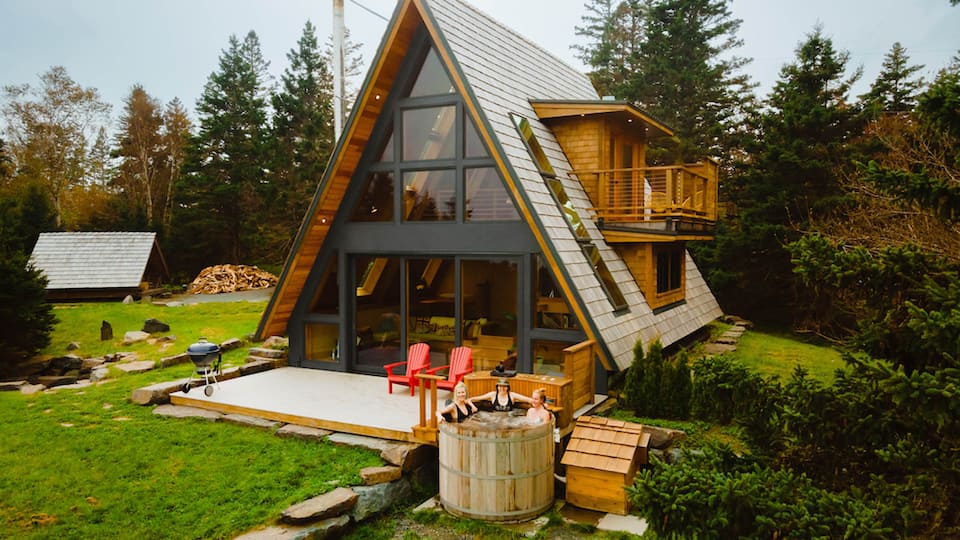 A hand-built A-frame above the Nova Scotia shore, LaHave, Nova Scotia, Canada, photo 9 of 10