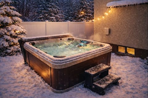 Huge Kitchen, Cozy Fireplace, & Hot Tub Downtown!