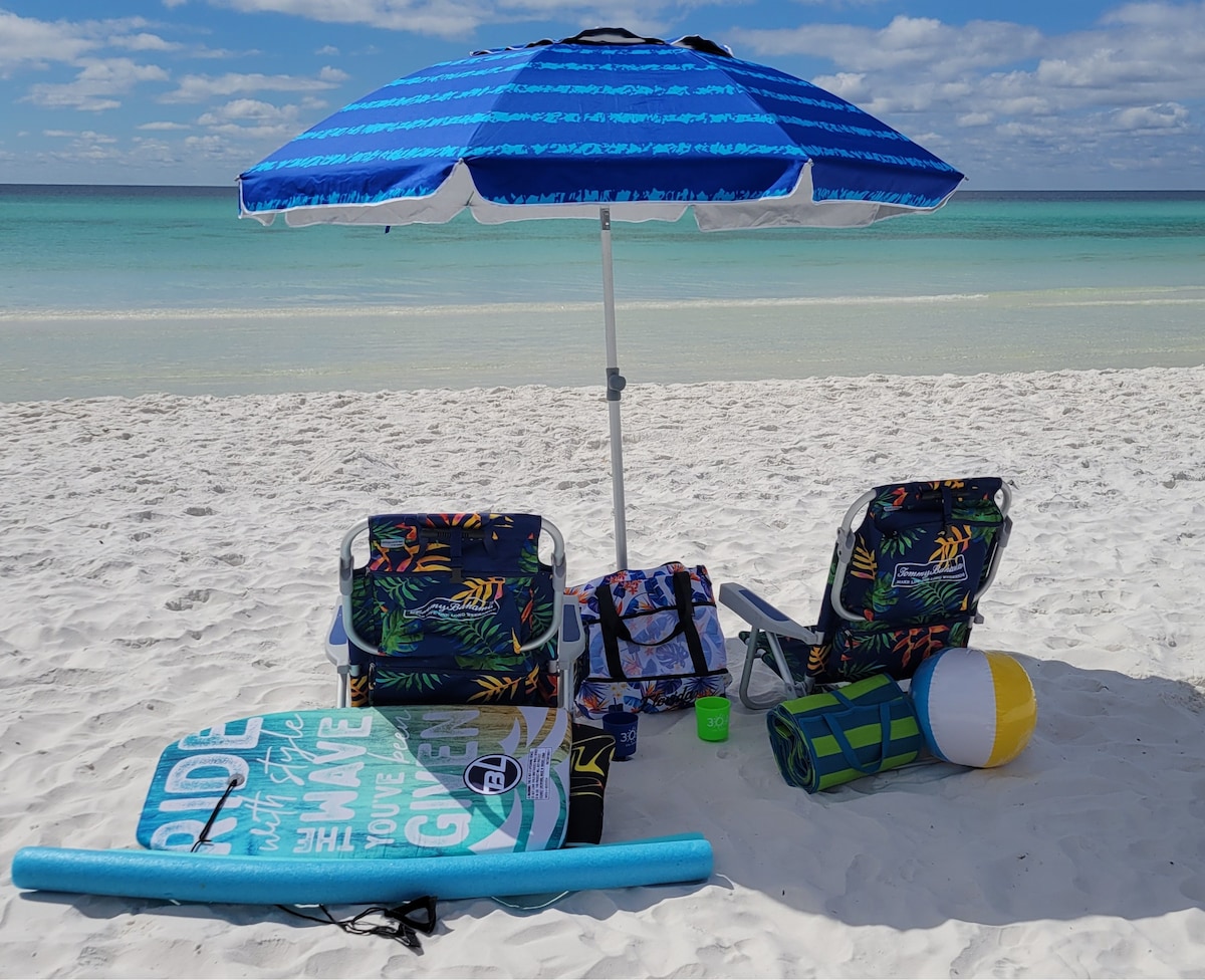 All this beach gear is included with your stay. at Juan Love in Santa Rosa Beach