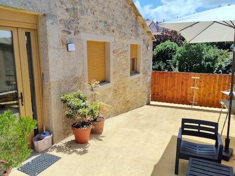 A house with a patio 100 meters from the beach
