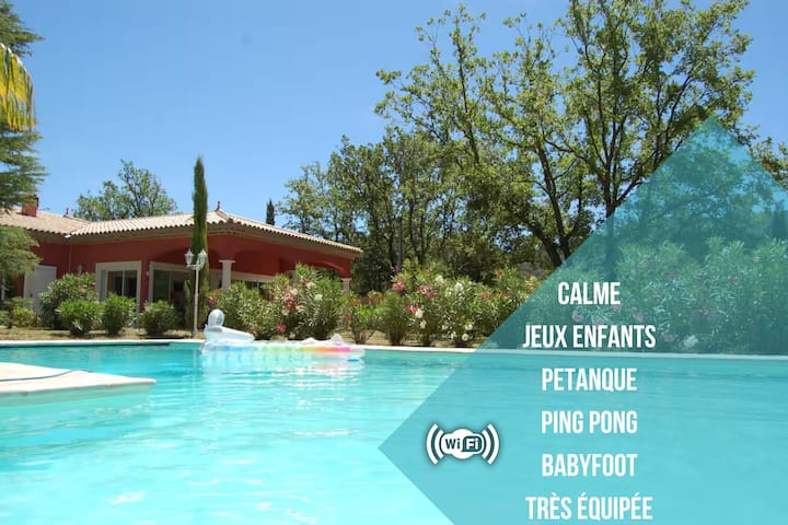 Villa Classée, Clim, Piscine, Jardin Clos, Jeux - Var