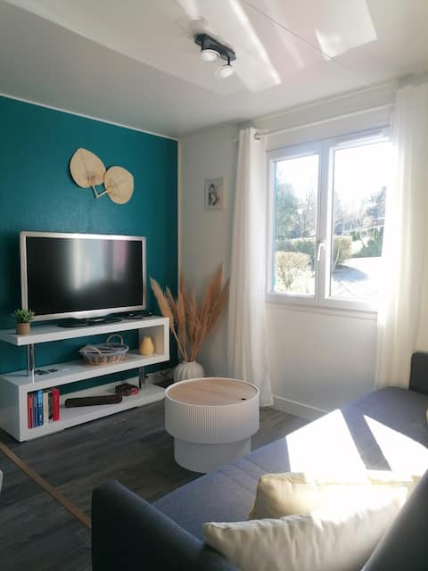 Renovated wooden chalet in campsite