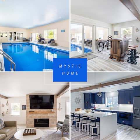 Lux 4BR Private Indoor Heated Pool - Mystic Home