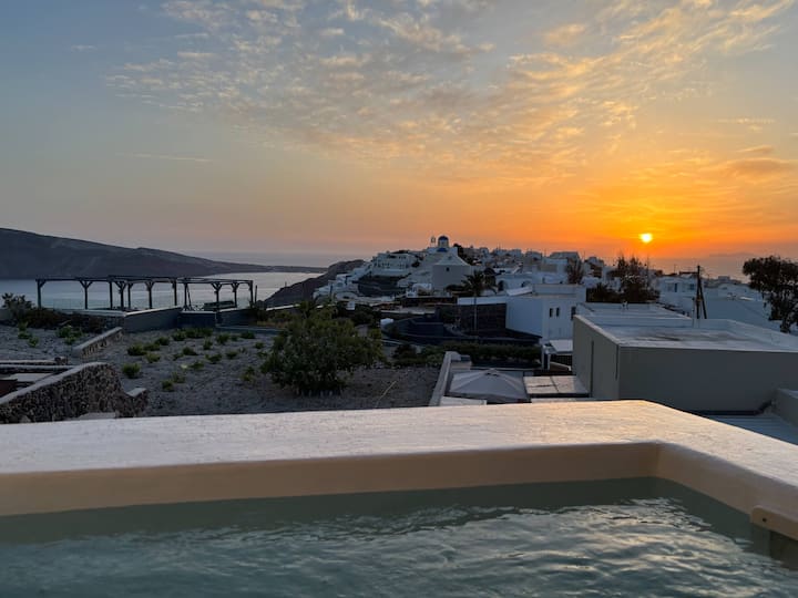 Aspa Villas, Superior Apt. Sunset View & Hot Tub! - 伊亞