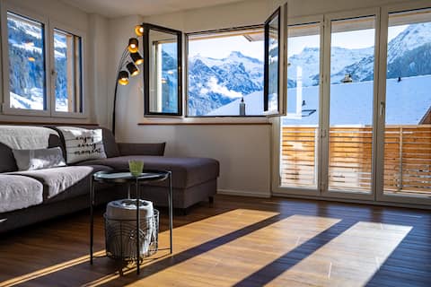 Chuenislodge1: 5min-Ski lift | 2 Balconies | Fireplace