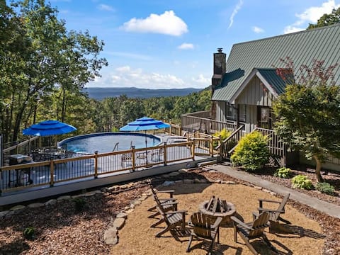 Scenic A-Frame | Pool, Hot Tub & Panoramic Views