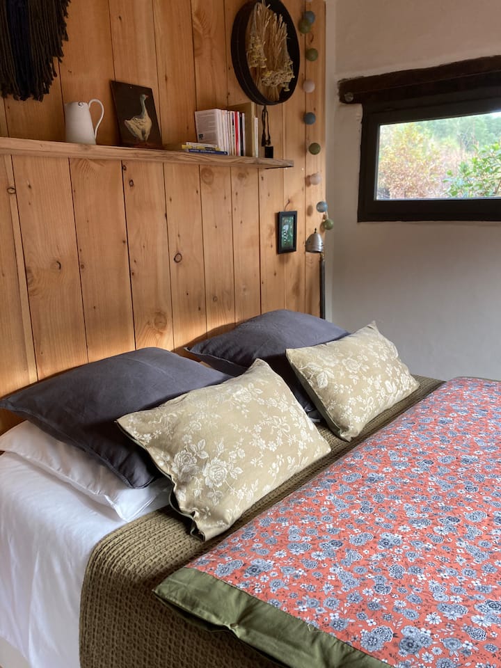 Letto da 160 molto confortevole. Vista sulle montagne. 