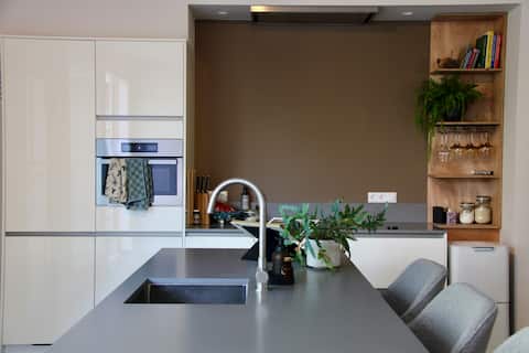 Modernized typical Dutch house along the Amstel