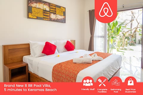 Cheerful 8BR Private Pool in Keramas