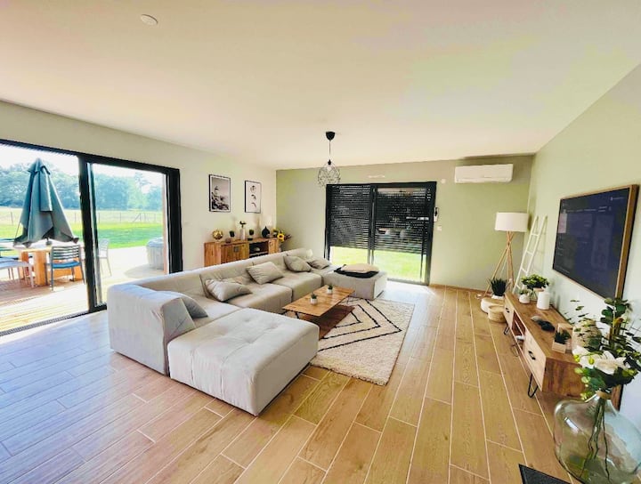Maison 6 Personnes Avec Jacuzzi Et Grand Jardin - Linxe