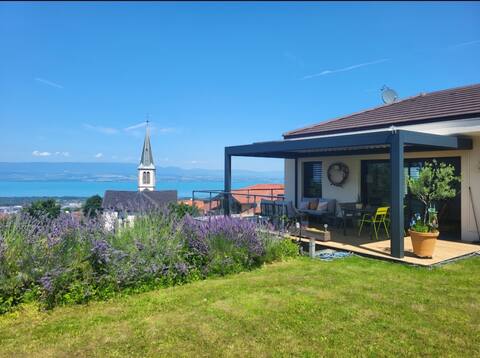 Beautiful villa with panoramic lake view