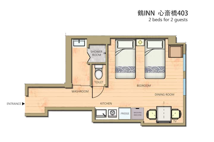 Tsuru Inn Shinsaibashi403,5-min Walk Nagahoribashi - Osaka
