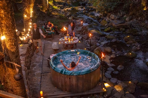 The Water House - Spring Spa on a Cascading Brook