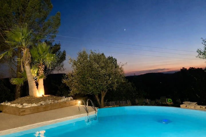 Gîte "Canelle" Charme Piscine Et Vue Imprenable - Goudargues
