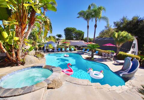 Oasis Pool • Private Resort • Guesthouse Gameroom
