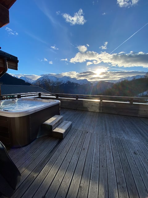 Chalet 12 pers jacuzzi near slopes & lifts