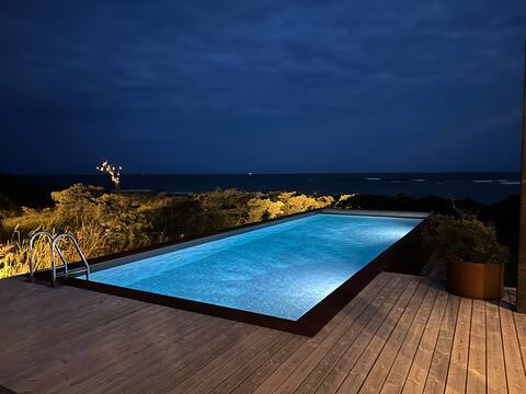 Unique seafront villa with pool