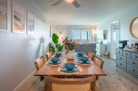 Popular Airbnb listing: Oceanfront Condo with pool. Walk to boardwalk. in Carolina Beach