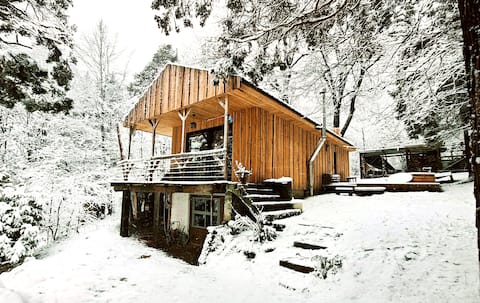 Cozy off-grid chalet in private forest