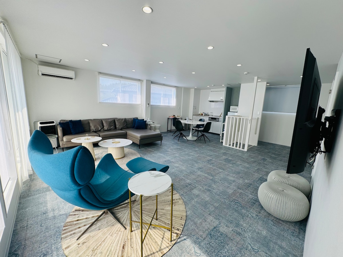 Airport terrace1棟2階建て貸切ヴィラ大型バルコニー・サウナ・駐車場