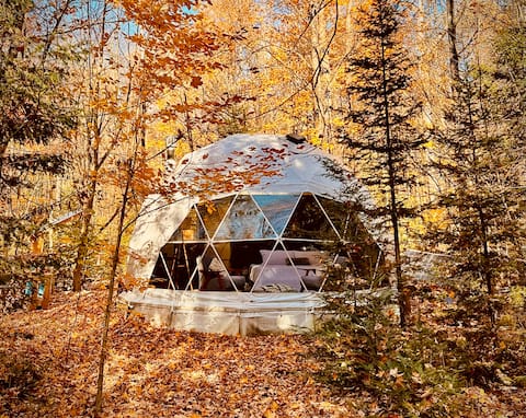 Off-grid Glamping Dome Nestled in the Woods