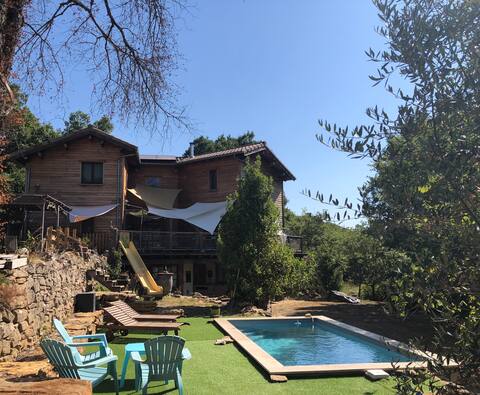 Bio-climatic wooden house, 5*2.5 m swimming pool