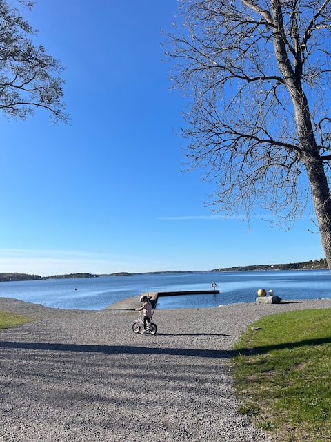 Stylish villa with hot tub, steps from the sea