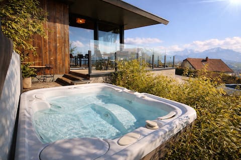 Chalet, jacuzzi & sauna - Between lakes & mountains
